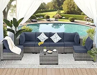 all-weather modular outdoor sectional wicker sofa set with thick cushions for patio conversation area