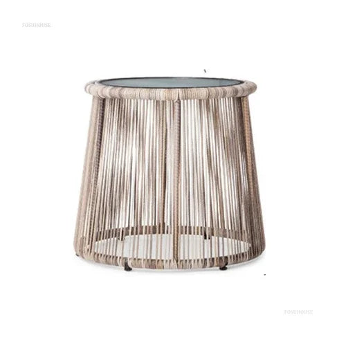 Nordic Outdoor Rattan Table and Chairs Combination Leisure Garden Furniture Sets High-end Open-air Patio Furniture Outdoor Set