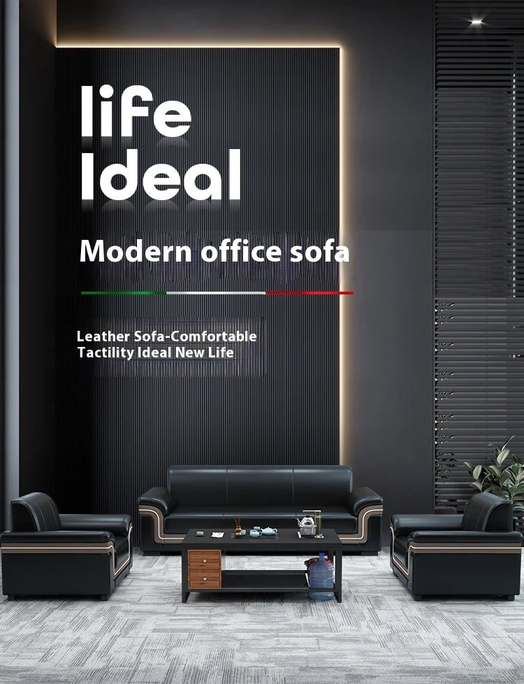 Simple Business Office Sofa Set Coffee Table Modern Luxury Reception Furniture for Three-Person Meetings Meeting Room Furniture