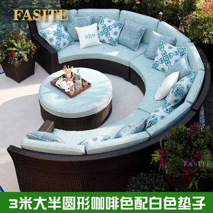 Outdoor round sofa combination rattan chair sofa
