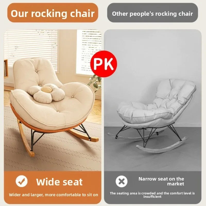 Firm Sofa Chair Living Room Balcony Rocking Chair Single Recliner Happy Chair Light Luxury Penguin Chair Leisure Chair