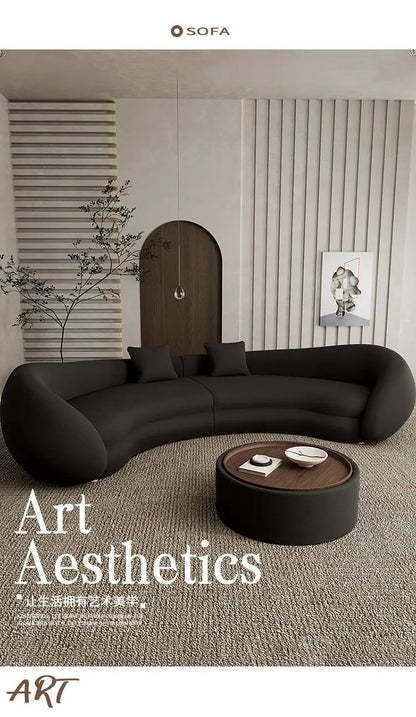 Italian living room small apartment special-shaped designer reception curved sofa