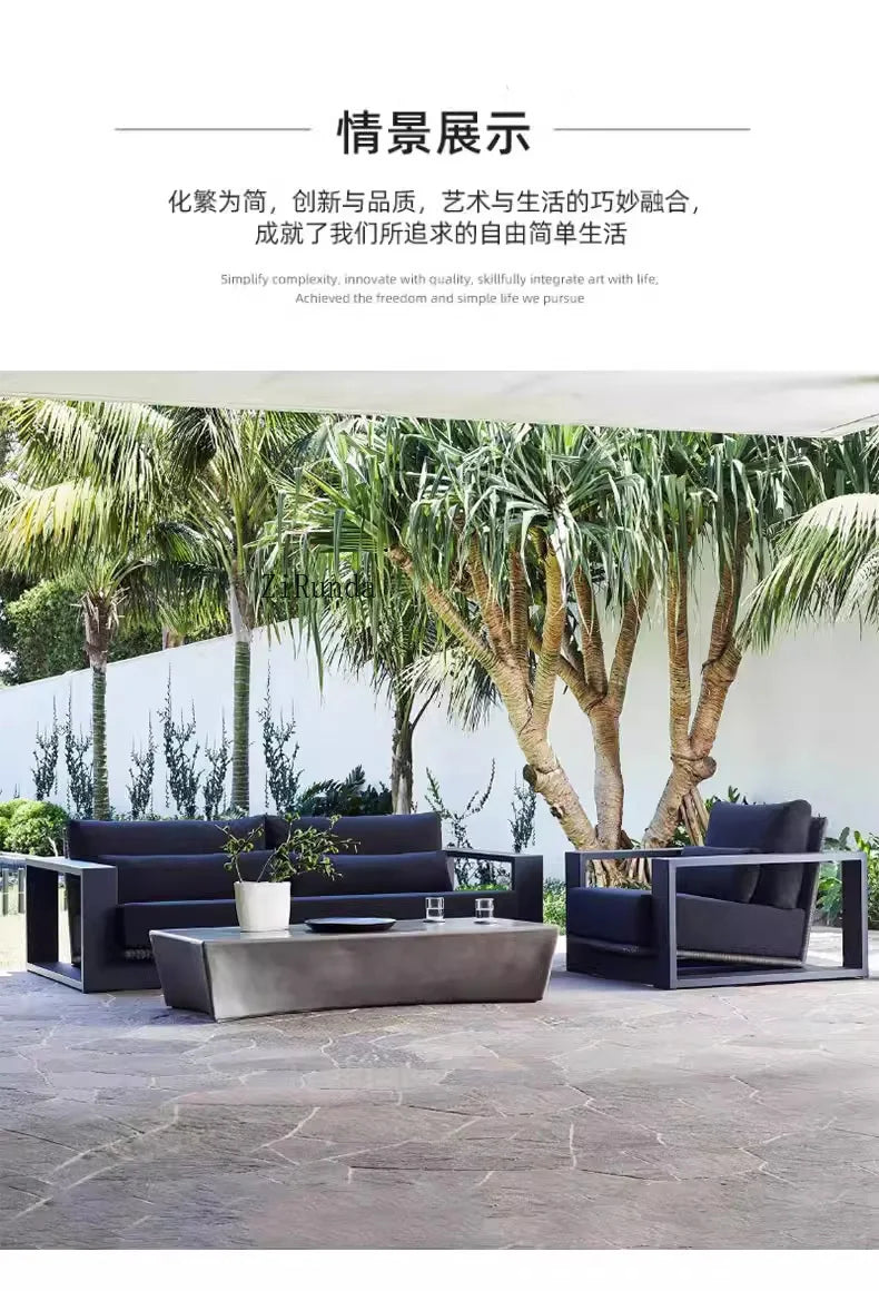 Aluminum alloy outdoor sofa open-air balcony villa courtyard coffee table combination furniture