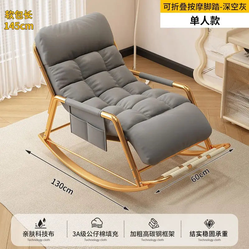 Recliner Rocking Chair Sitting and Sleeping Dual-purpose  Lunch Break Chair Balcony Home Leisure Lazy Sofa Chair Ergonomic