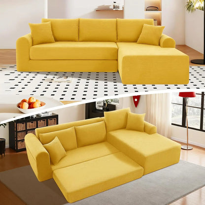Modular Sectional Couch in a Box 103" L Shaped Boneless Cloud Couch with Deep Seat, Convertible Sofa Bed for Living Room Bedroom