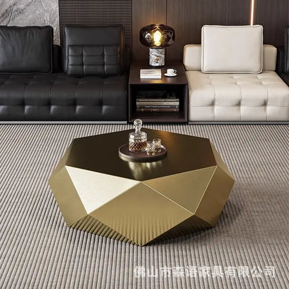 Modern Minimalist Luxury Diamond Stainless Steel Coffee Table Living Room Furniture Shaped  Center Table Tea Table Escritorios