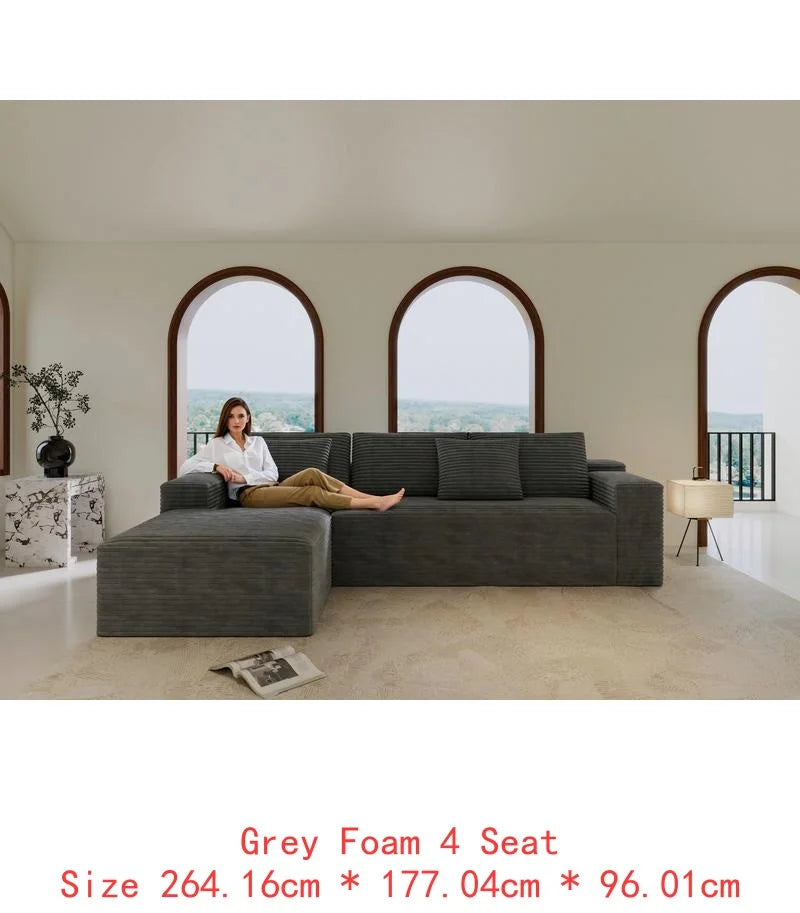 107 Inch Cloud Sectional Sofa with L-Shape Chaise, Modern Modular Couch with Deep Seating, Upholstered for Living Room or