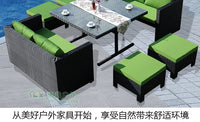 Outdoor rattan tables and chairs balcony rattan sofa courtyard leisure rattan art
