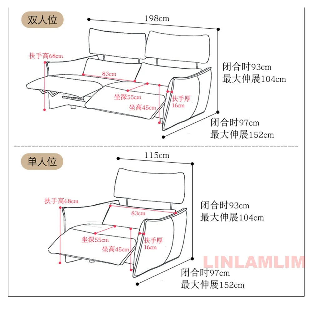 QY Dual Motor Power Reclining Genuine Leather Sectional Sofa with Adjustable Headrests, L-Shaped Corner Couch with Chaise Lounge
