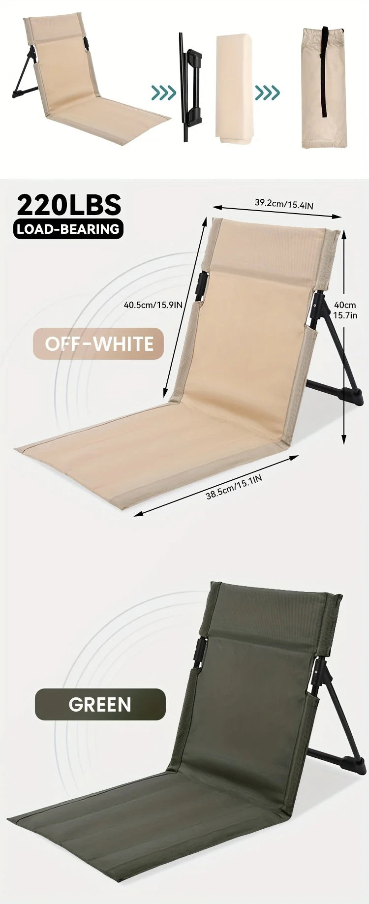 Lightweight & Durable Folding Beach Chair: Easy-to-Carry Aluminum alloy& Oxford Recliner for Adult Camping, Picnic