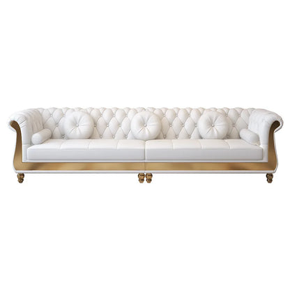 Luxury Nordic Style Living Room Furniture Sofas Sets With Button Tufted Nappa Leather 1-4 Seats Sofa for Home Hotel Apartment