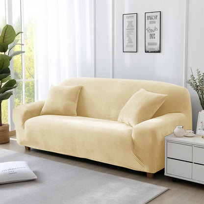 Velvet Sofa Cover Elastic Thick L Shaped Corner Sofa Cover for Living Room 1/2/3/4 Seater Stretch Cover for Sofa Couch Armchair
