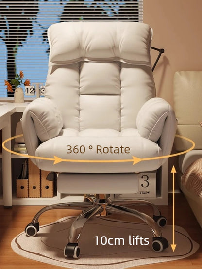 Computer Chair Office Backrest Lazy Sofa Chair Bedroom Reclining Seat Adjustable E-sports Chair Office Furniture with Footstool