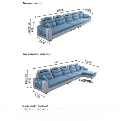 Modern Three-Seat Fabric Sofa Set Convertible Removable for Easy Care for Small Apartment or Modern Living Room for Villas