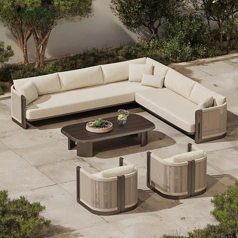 Modern Villa Garden Set Luxury Hotel Rope Outdoor Sofa Set