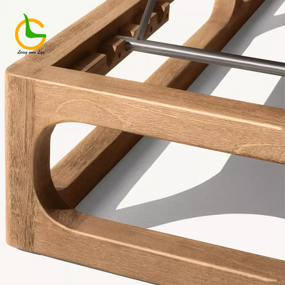 Modern style sun lounger for outdoor hollow solid wood sun lounger for swimming pool garden outdoor terrace