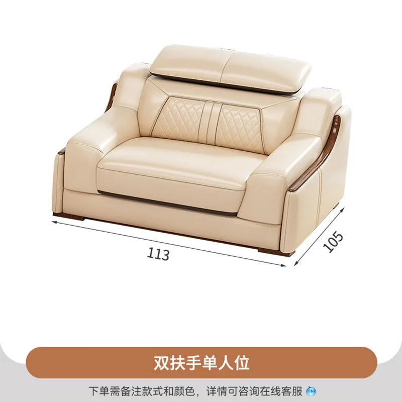 Nordic light luxury leather sofa size apartment living room simple corner princess L-shaped combination sofa