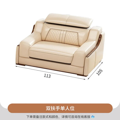 Nordic light luxury leather sofa size apartment living room simple corner princess L-shaped combination sofa