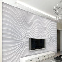 Custom 3D Stereoscopic Embossed Curve Stripe Mural Wallpapers For Living Room TV Background Wall Covering Photo Papel De Parede