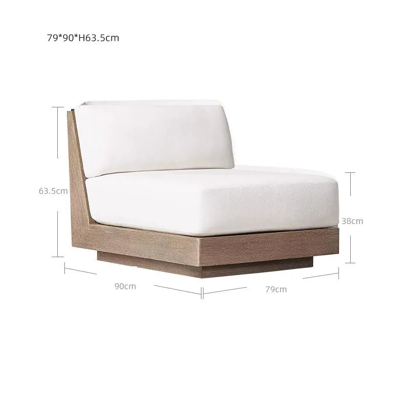 Luxury Modern Teak Furniture Patio Garden High Quality Outdoor Teak Wood U Shaped Sectional Sofa Set