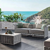 Outdoor sofa courtyard terrace simple rattan sofa waterproof sunscreen balcony rattan chair furniture