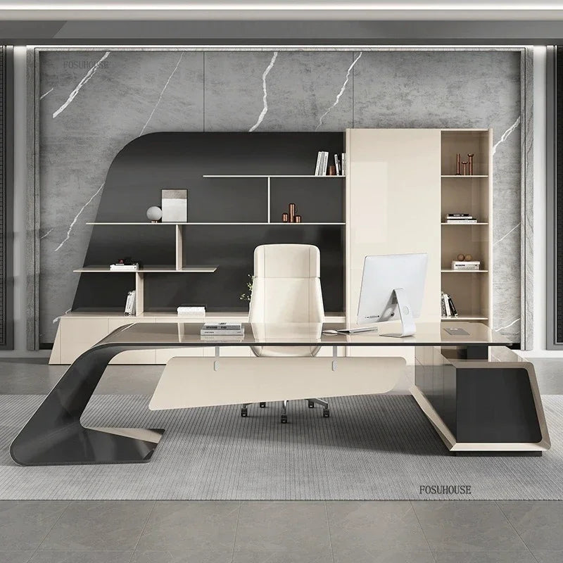Minimalist Luxury Boss Office Desks Work Desk Corner Executive Table Home Study Desktop Computer Table for Office Furniture