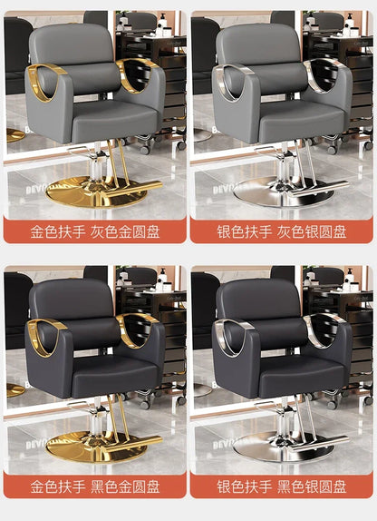 Classic Fashion Barber Chairs Simple Exquisite Trendy Premium Salon Chairs Beauty Modern Bancos Con Ruedas Salon Furniture