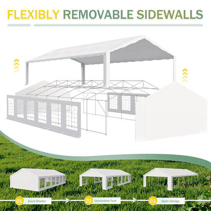 20x40 FT Party Tent Canopy, Heavy Duty Large Waterproof Event Tent, Custom