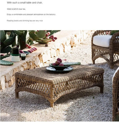 Outdoor PE Rattan Garden Chairs Balcony Courtyard Garden Waterproof Sofa Chairs Outdoor Terrace Leisure Chair Outdoor Furniture