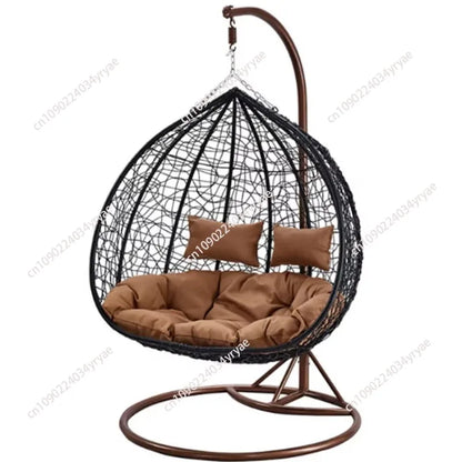 Thickened rattan swing chair Outdoor swing set Strong swing chair frame with waterproof and UV protection