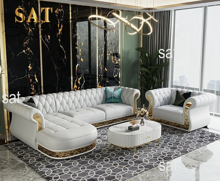 Contemporary C700 Modern Living Room Corner Sofa Set with Massage Feature for Apartment or Mall Furniture