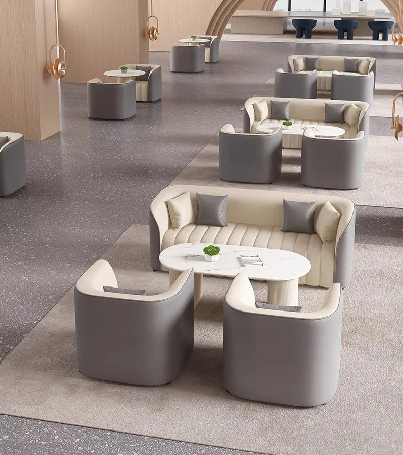 Custom. Light Luxury Hotel Lobby Exclusive Reception Negotiation Leisure Table and Chairs Beauty Salon Lobby Reception Business