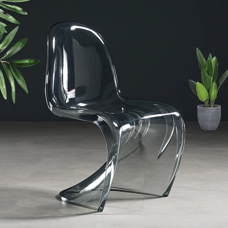Nordic Modern Simple Creative Acrylic Plastic Dining Chair Red S Beauty Chair Crystal Transparent Pandong Chair Wow