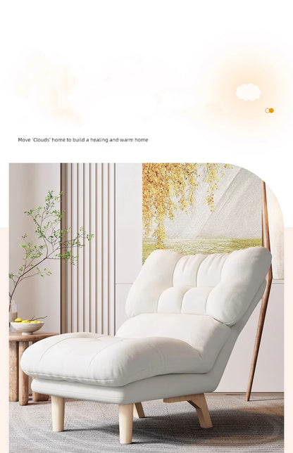 Factory Wholesale Modern Simple Minimalist Velvet comfort Fabric Leisure Reclining Lounge Wooden Living Room Chair