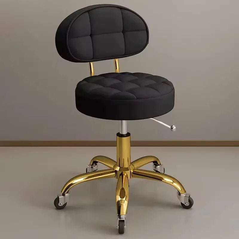 Household beauty stool, metal industrial hair chair with rotating lift pulley, suitable for salons and barber shops