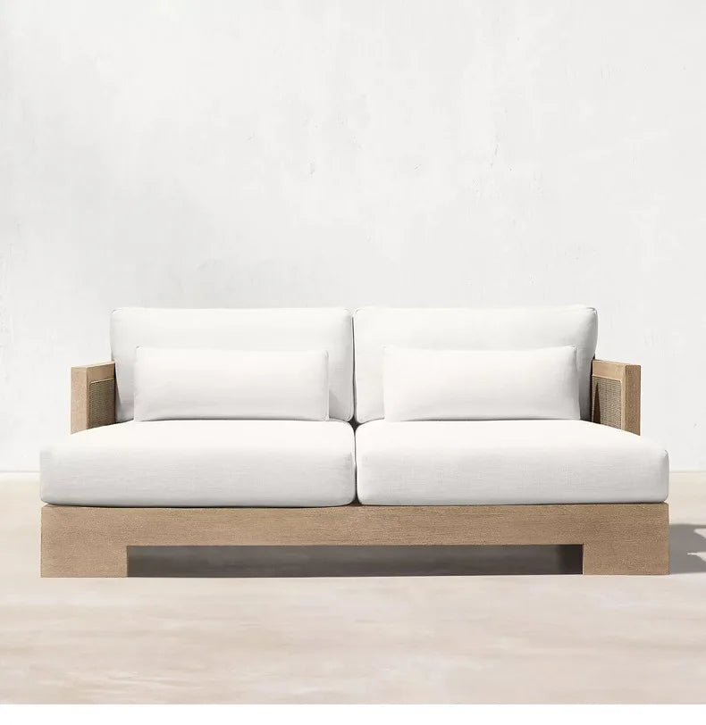 Customizable outdoor teak sofa patio rattan chair