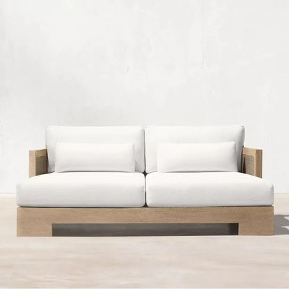 Customizable outdoor teak sofa patio rattan chair