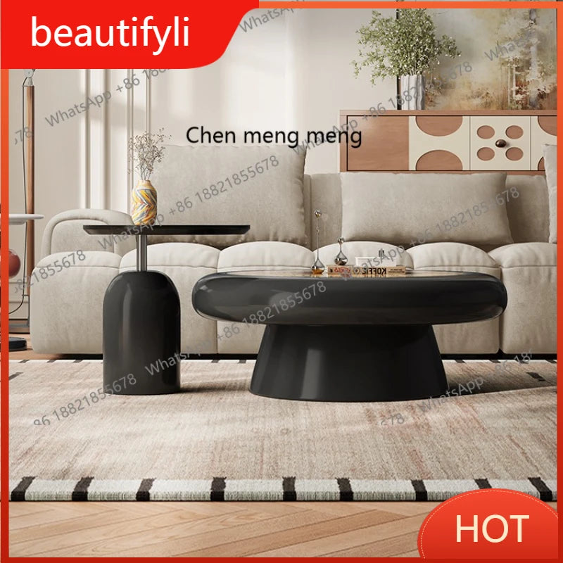 yj39 Vintage Style Living Room Solid Wood Coffee Table Set Irregular Simple Light Luxury High-End Coffee Table