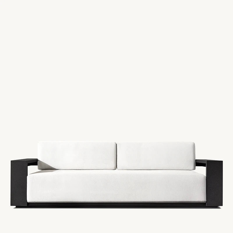 Hot Selling Villa Metal Outdoor Furniture  Patio Sectional Garden Sofa Set Black Aluminum Outdoor Sofa