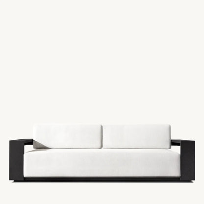 Hot Selling Villa Metal Outdoor Furniture  Patio Sectional Garden Sofa Set Black Aluminum Outdoor Sofa