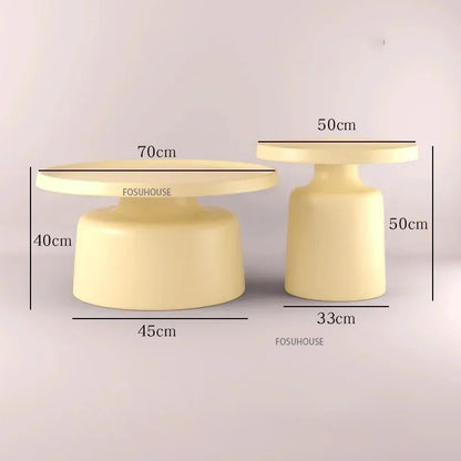 Modern Small Apartment Living Room Table Simple Iron Coffee Tables Creative Bedroom Bedside Table Round Tea Table Combination T