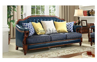 American first-layer leather sofa combination simple household solid wood corner villa L-shaped sofa