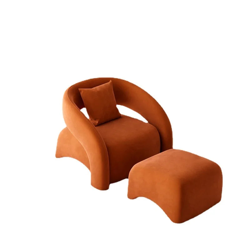 Internet celebrity single chair, living room lazy single sofa leisure chair, light luxury curved balcony chair