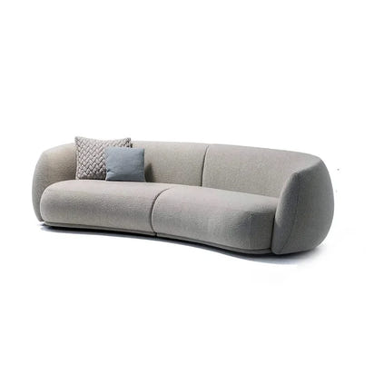 Cream wind special-shaped sofa, Italian minimalist living room cashew fabric curved sofa