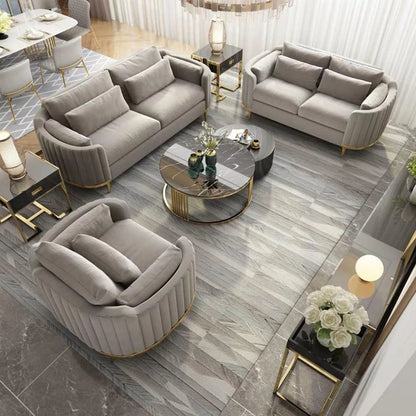 Modern Living Room Sofas Sets Sectional Couch Velvet Upholstered Loveseat Sofa 3 Pieces Italian Sectional Sofa Chair furniture
