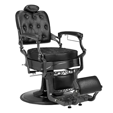 Vintage Heavy Duty Barber Chair Hydraulic Recline with Headrest 360° Rotatable Professional Salon Chair Supports up to 700 Lbs