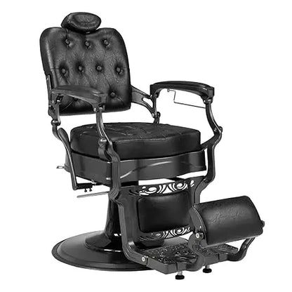Vintage Heavy Duty Barber Chair Hydraulic Recline with Headrest 360° Rotatable Professional Salon Chair Supports up to 700 Lbs