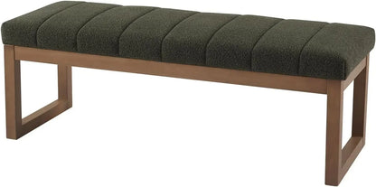 52.7" Modern Upholstered Teddy Fabric Bedroom Bench - Multi-Functional Footrest & Entryway/Dining Room Ottoman