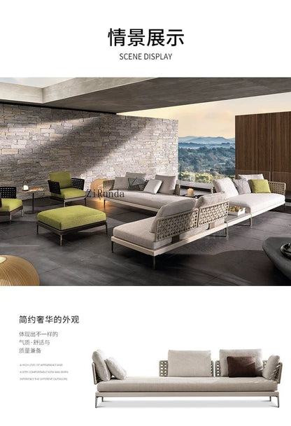 Y  Outdoor Sofa Courtyard Waterproof Vine Weaving Villa Garden Outdoor Leisure Terrace Sofa Vine Weaving Furniture