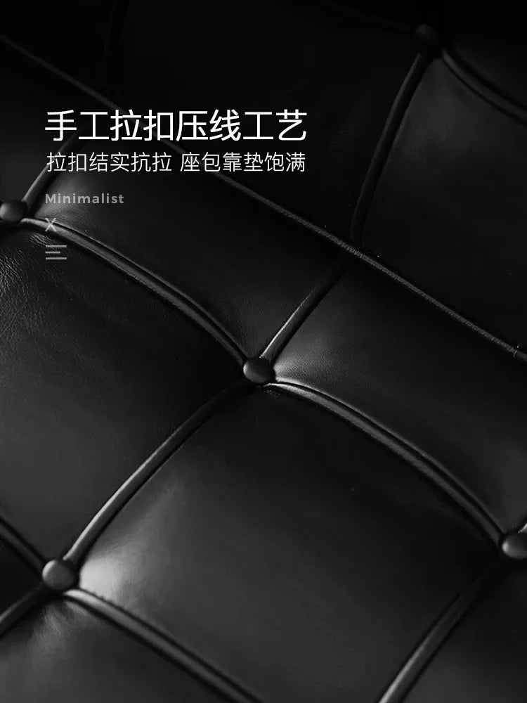 Barcelona chair Italian leather living room is very simple. Designer sofa chair balcony leisure simple fashion chair.